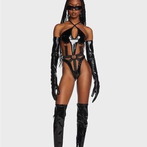 Black Cut-Out Bodysuit